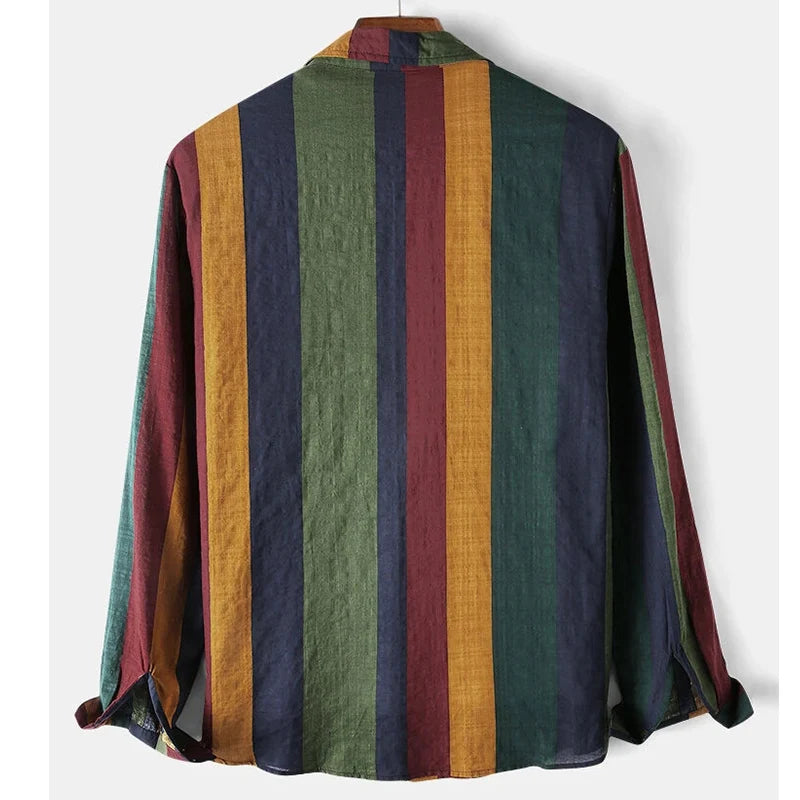 Street Colorful Stripes Loose Shirt