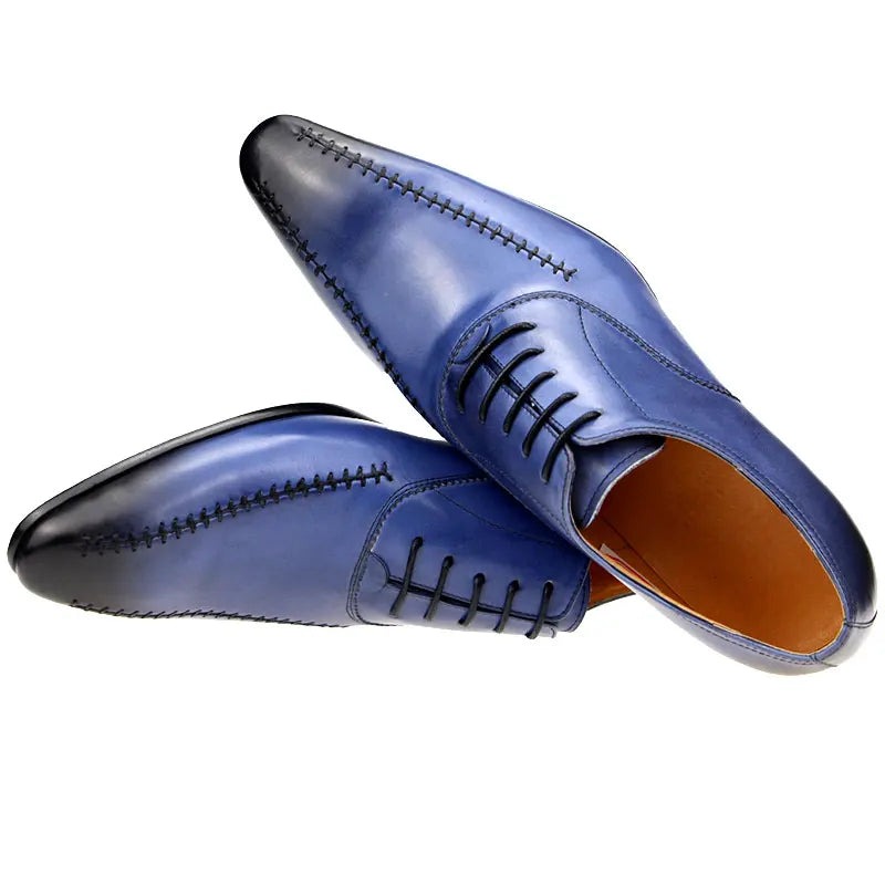 Pointed Toe Stitching Design Dress Shoes