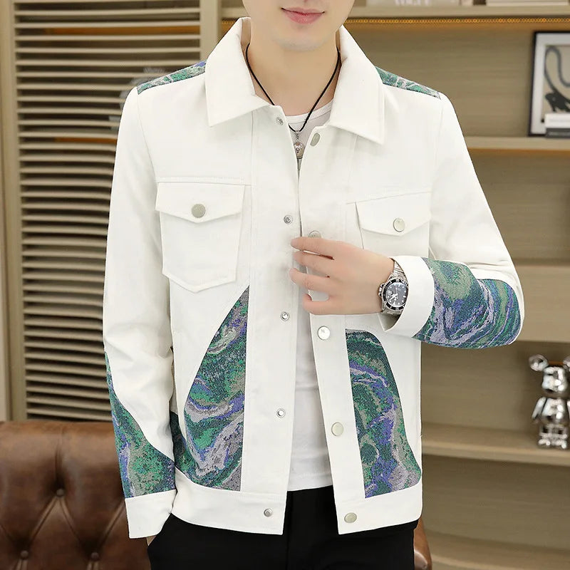 Jacquard Patchwork Polyester Jacket