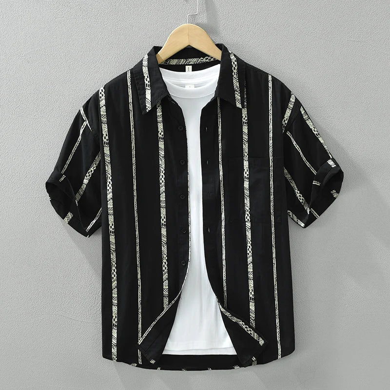 Striped Casual Turn-Down Collar Shirt