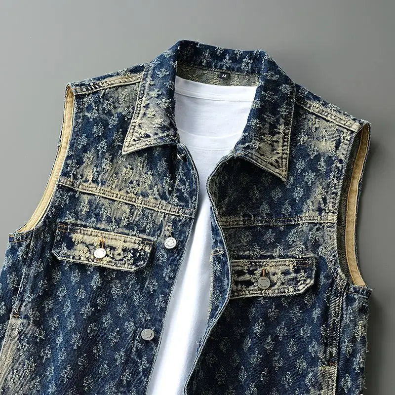Retro Trendy Motorcycle Denim Vest