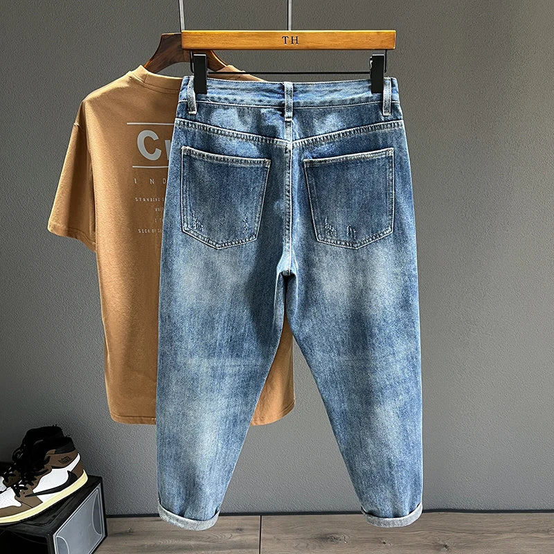 Ripped Vintage Blue Streetwear Jeans