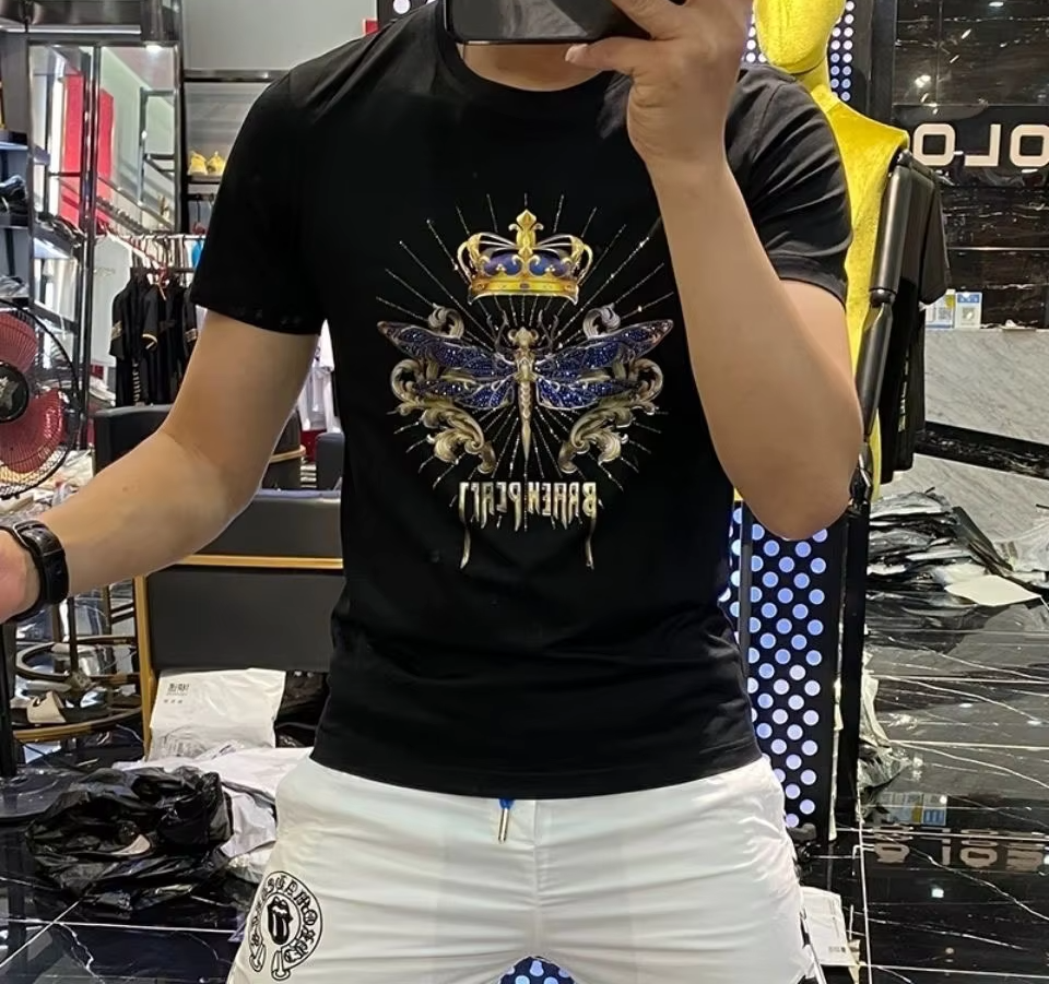 Rhinestone Dragonfly Printed Letter T-Shirt