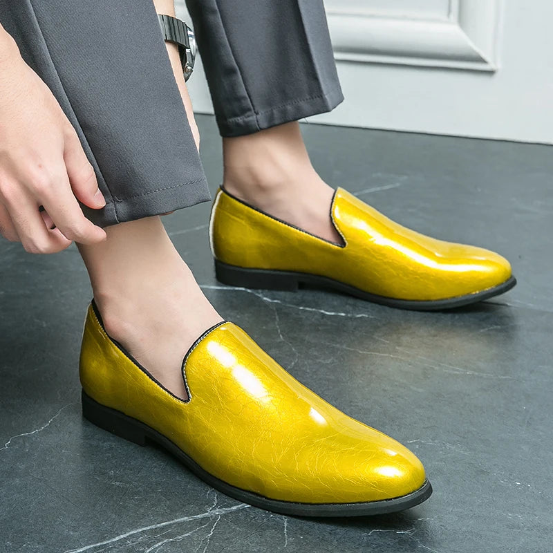 High-Gloss Statement Slip-On Loafers