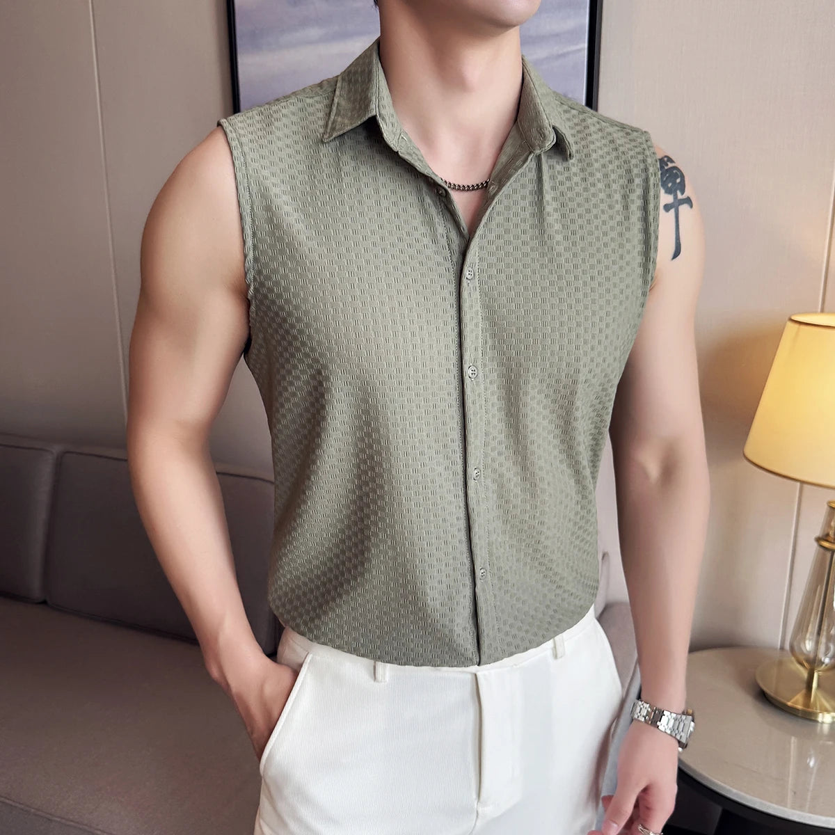 Ice Silk Waffle Breathable Vest