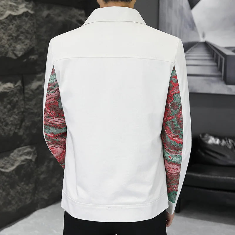 Jacquard Patchwork Polyester Jacket