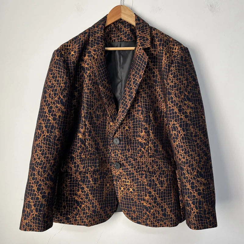 Brown Black Single Breasted Blazer