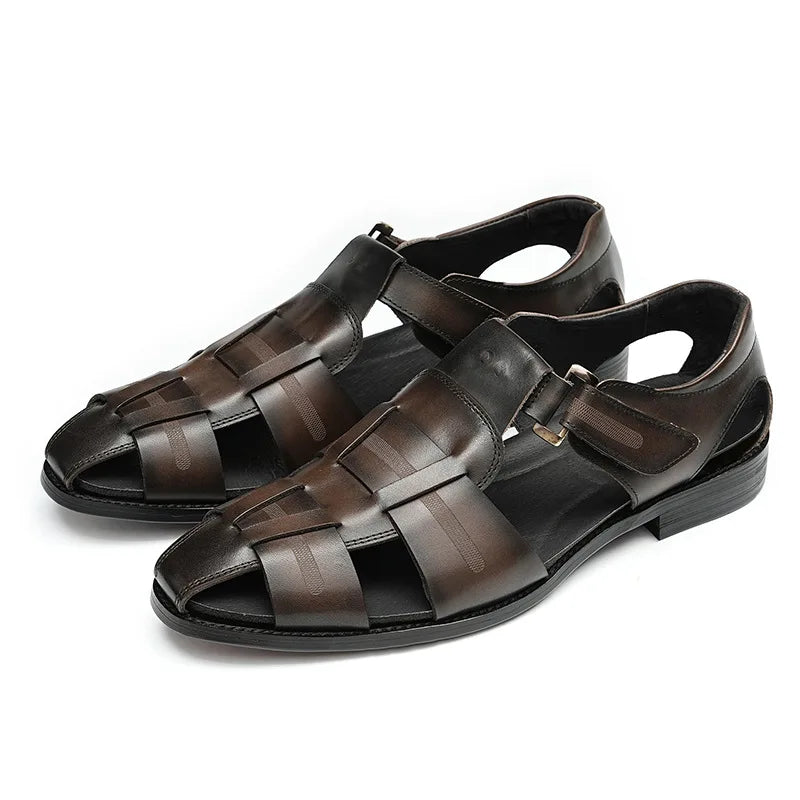 Classic Woven Leather Fisherman Sandals