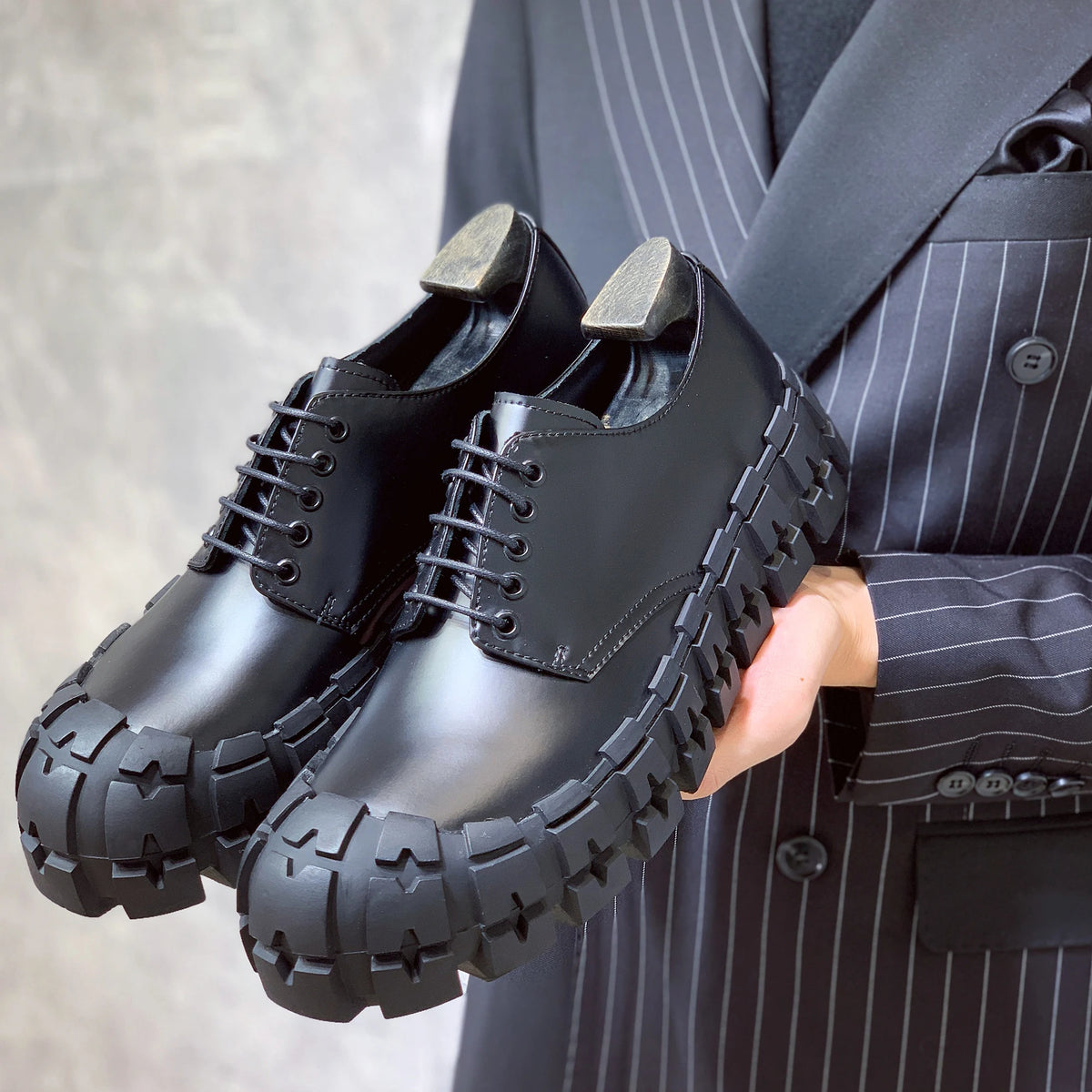 Rugged Lug Sole Lace-Up Shoes