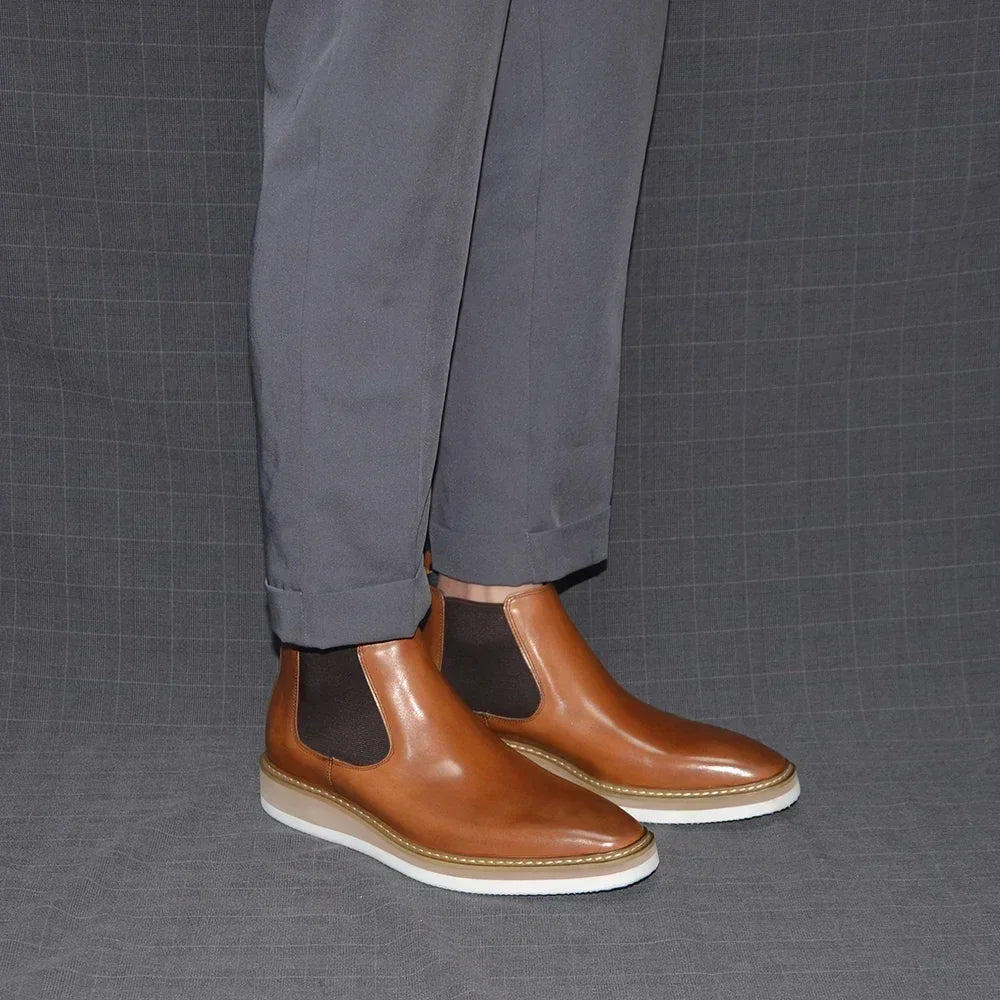 Slip-On Genuine Leather Men's Chelsea Boots