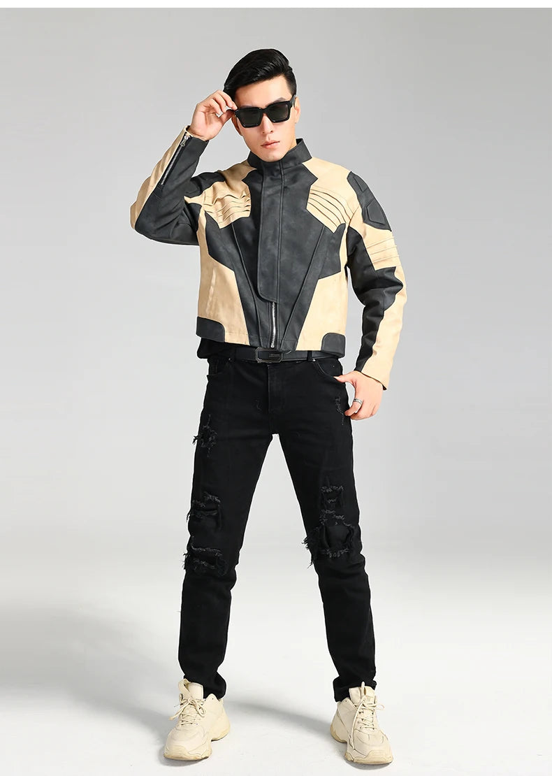 Motorcycle PU Leather Racer Jacket