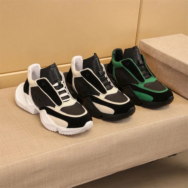 Mixed Colors Design Thick Bottom Casual Sneakers