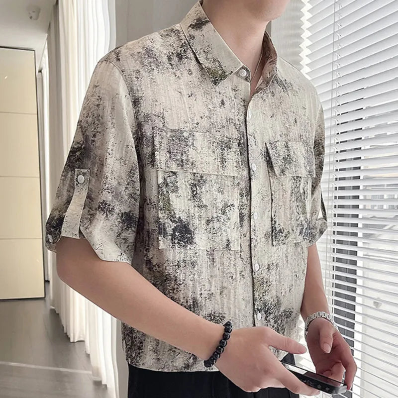 Two Pockets Print Pattern Shirt