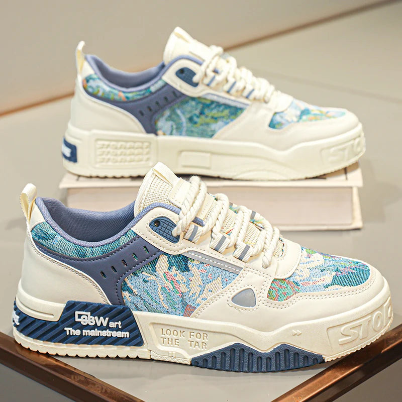 Abstract Painted Casual Patchwork Sneakers