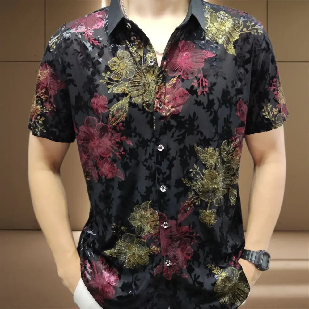 Embroidery Transparent Mesh Shirt