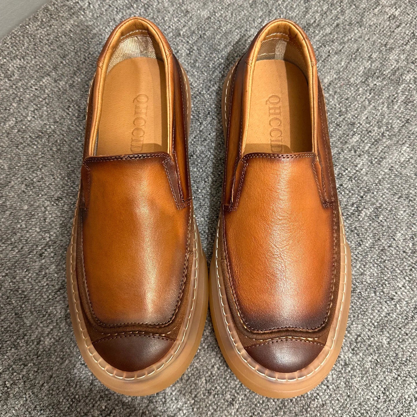 Solid Top Grain Leather Loafers