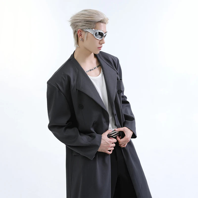 Grey Color Simple Solid Coat