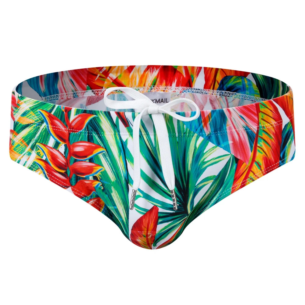 Printed Pattern Push-up Pad Swimwear Brief