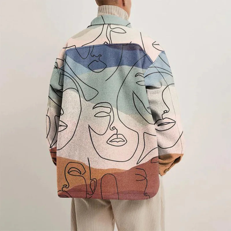 Casual Printed Pattern Men's Jacket