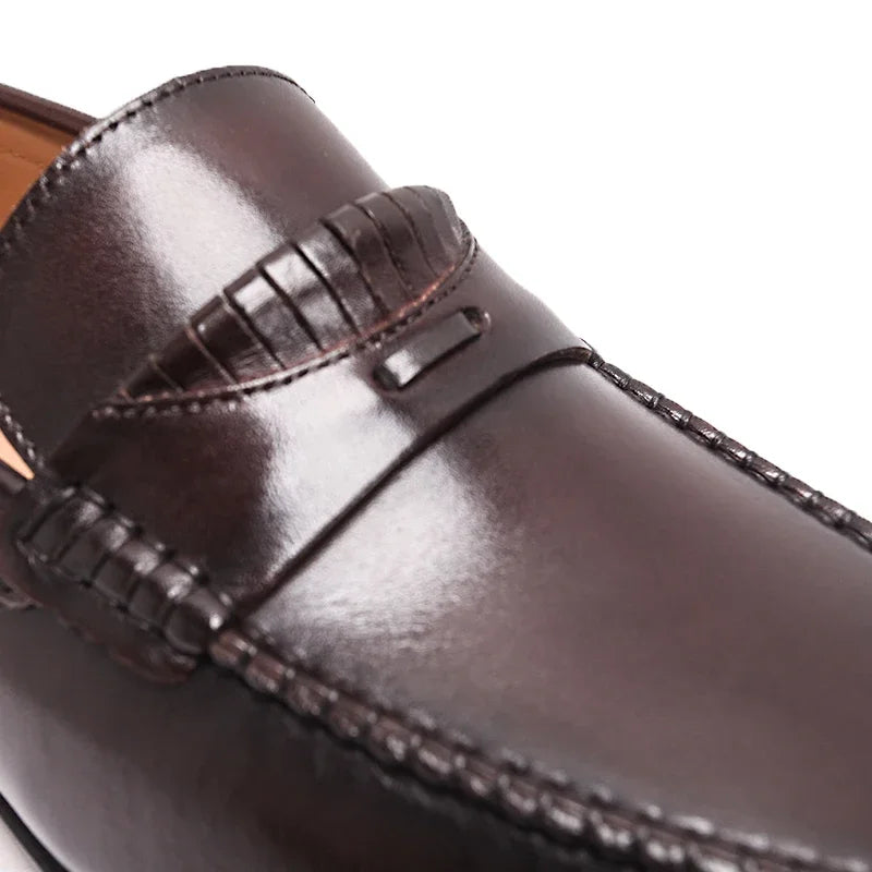 Casual Glossy Genuine Leather Loafers