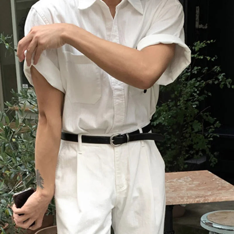 Solid White Short Sleeve Shirt