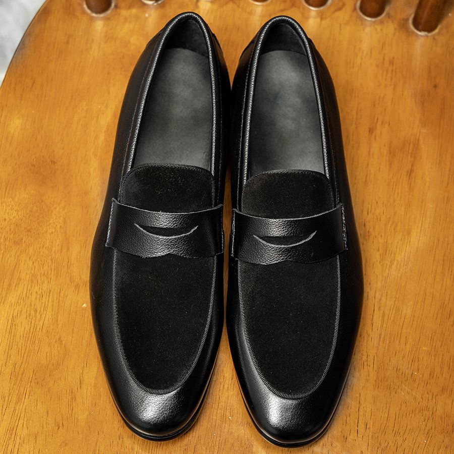 Black Suede Classic Slip-On Loafers