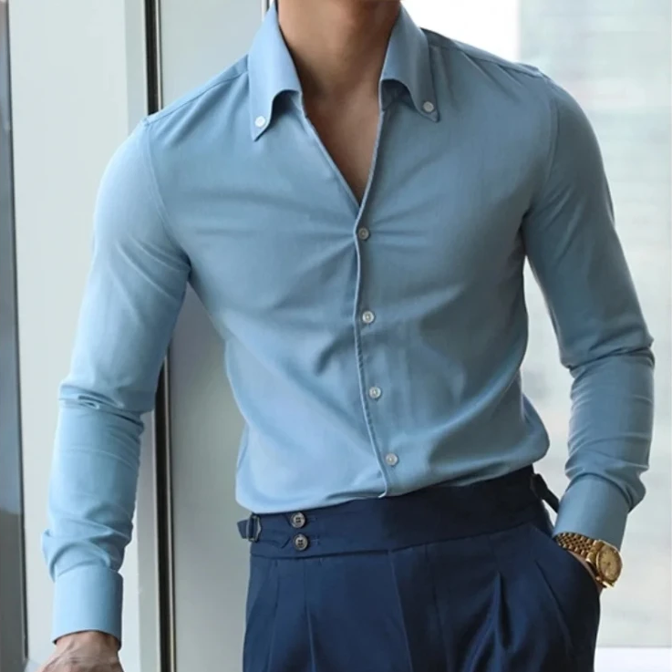 Wrinkle-Free Slim-Fit Solid Men's Shirt