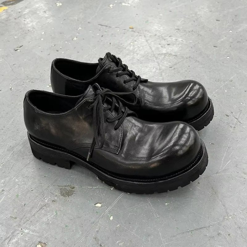 Old Retro Leather Derby Shoes