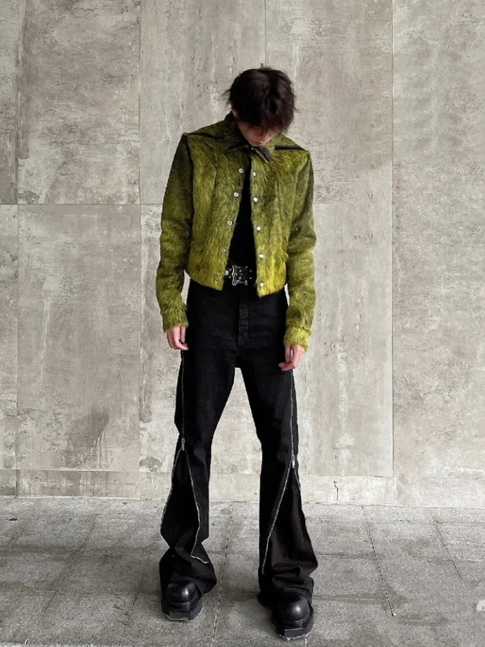 High Street Style Zipper Flare Jeans