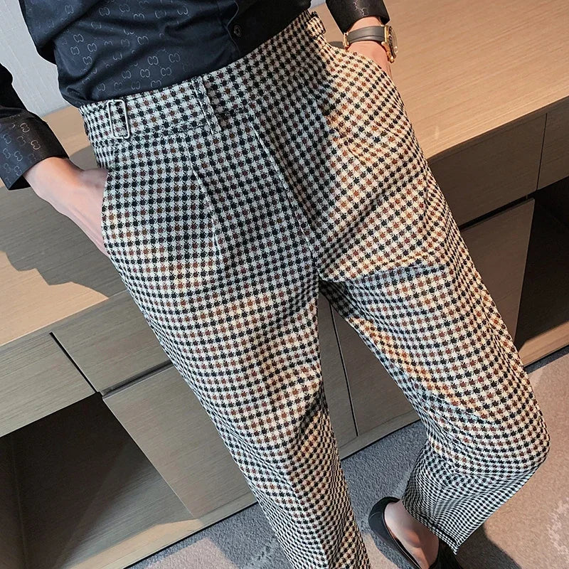 Plaid Neapolitan High Waist Pants