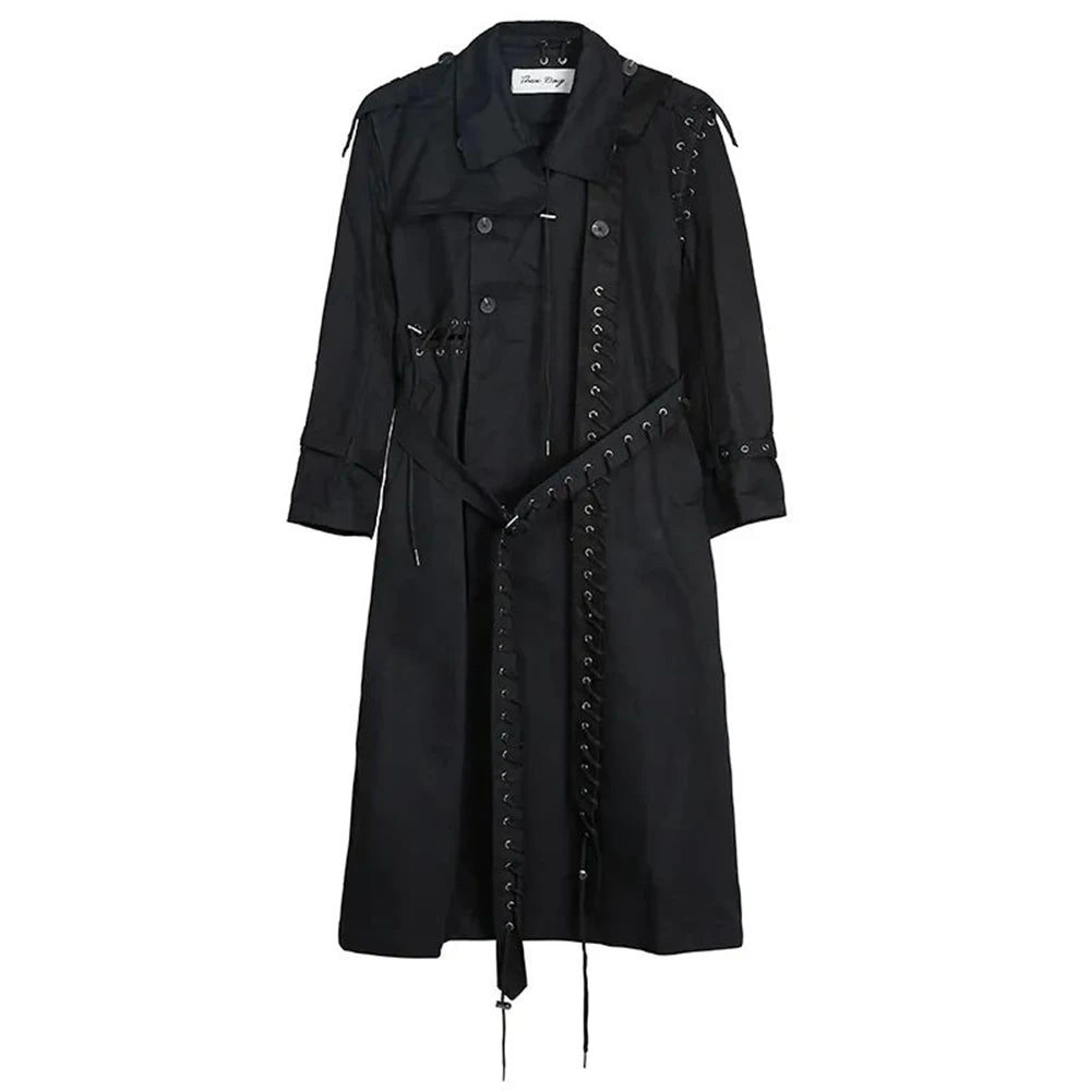 Harajuku Rope Splicing Mid-Length Jacket