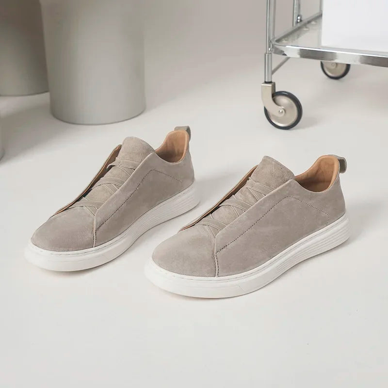 Cross-Tie Slip-On Suede Sneakers