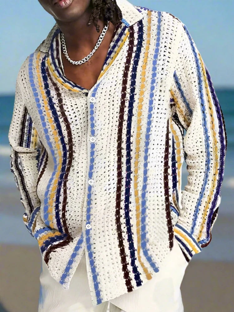 Striped Knitted Long Sleeve Shirt