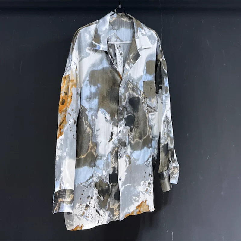 Loose Silhouette Abstract Print Shirt