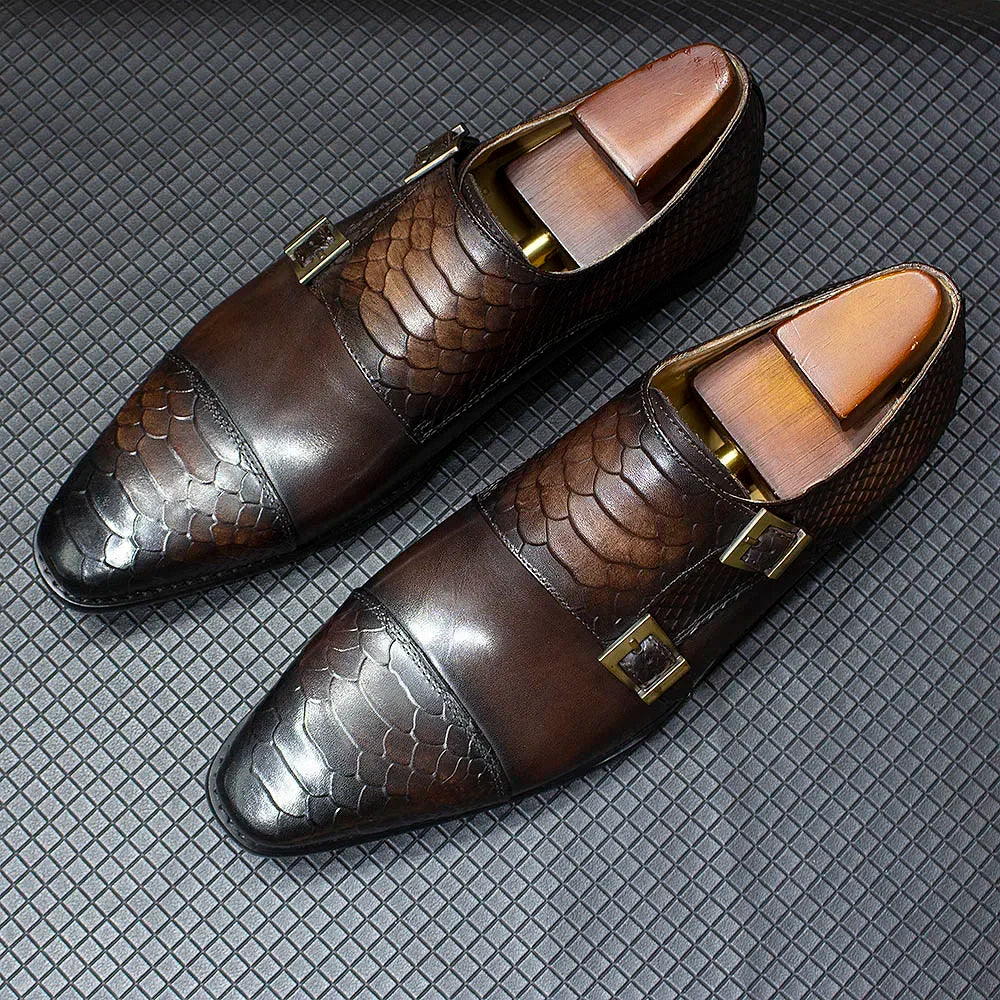 Luxury Double Buckle Monk Strap Shoes