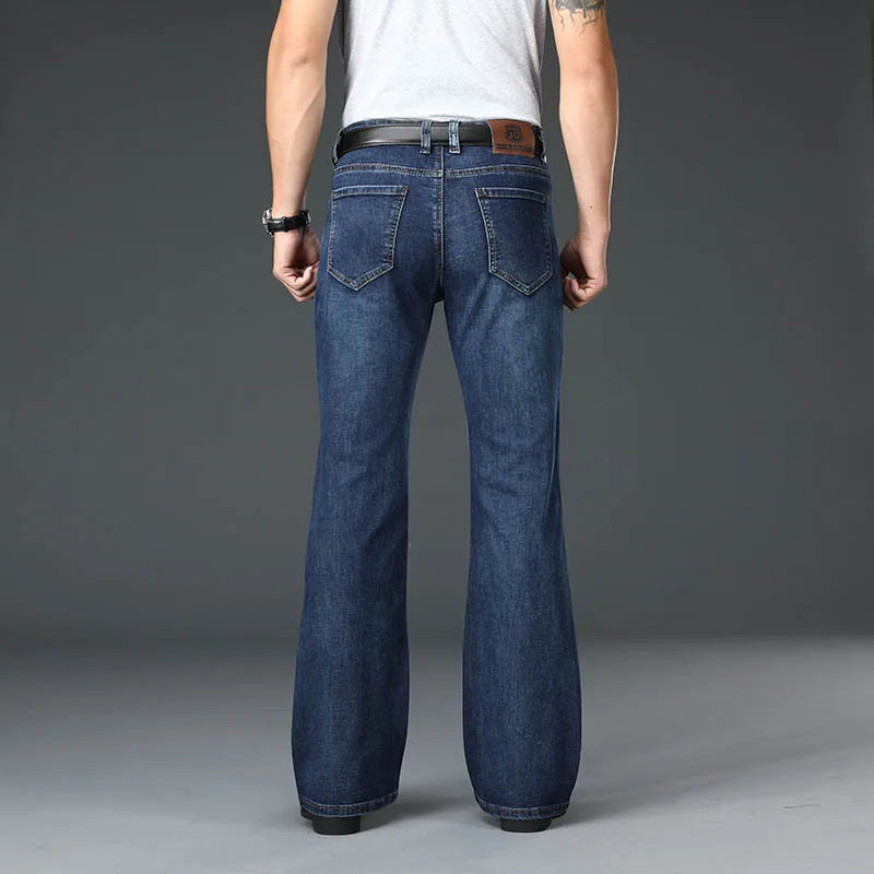 Classic Style Denim Flared Jeans