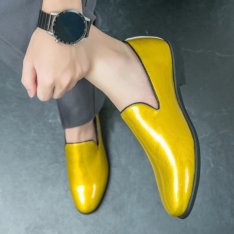 High-Gloss Statement Slip-On Loafers