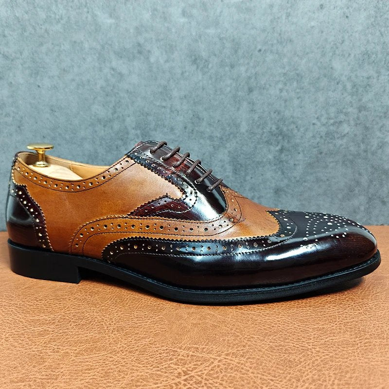 Brown Classic Design Brogue Style Shoes