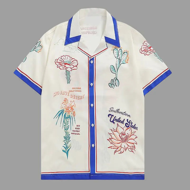 Hawaiian Style Printed Short Sleeve Shirt