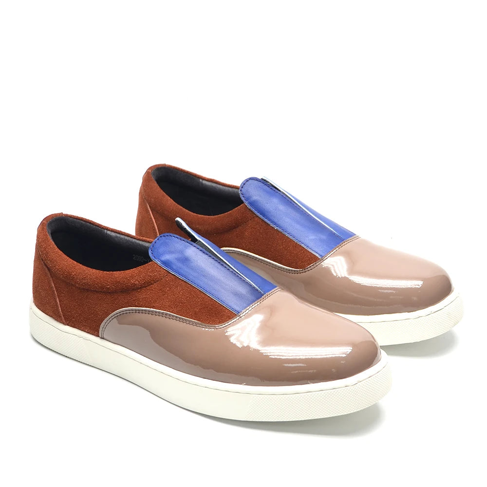 Fashion Colour Block Style Loafers