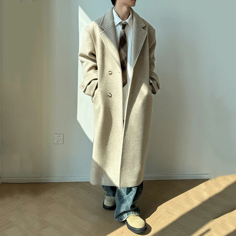 Casual Single Breasted Solid Color Coat