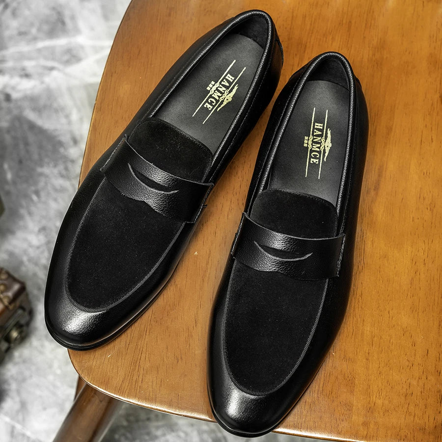 Luxury Black Suede Men Loafers