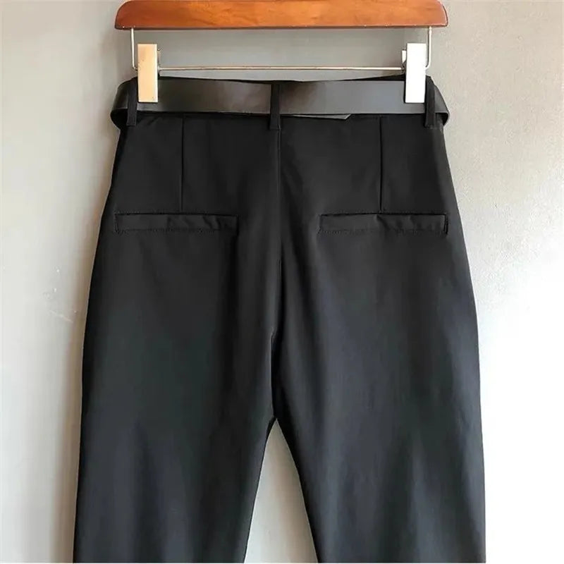 B&W Solid Slim Elastic Pants