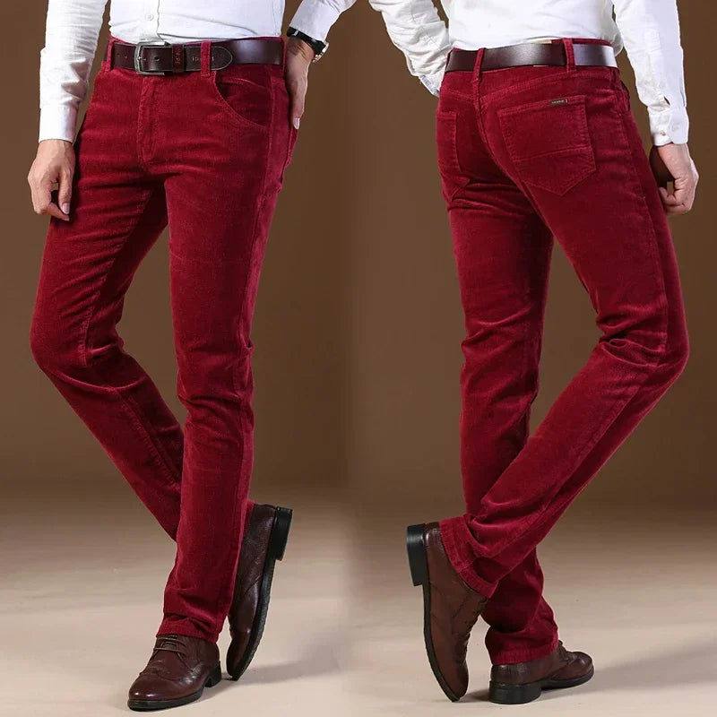 Solid Corduroy Casual Fit Trousers