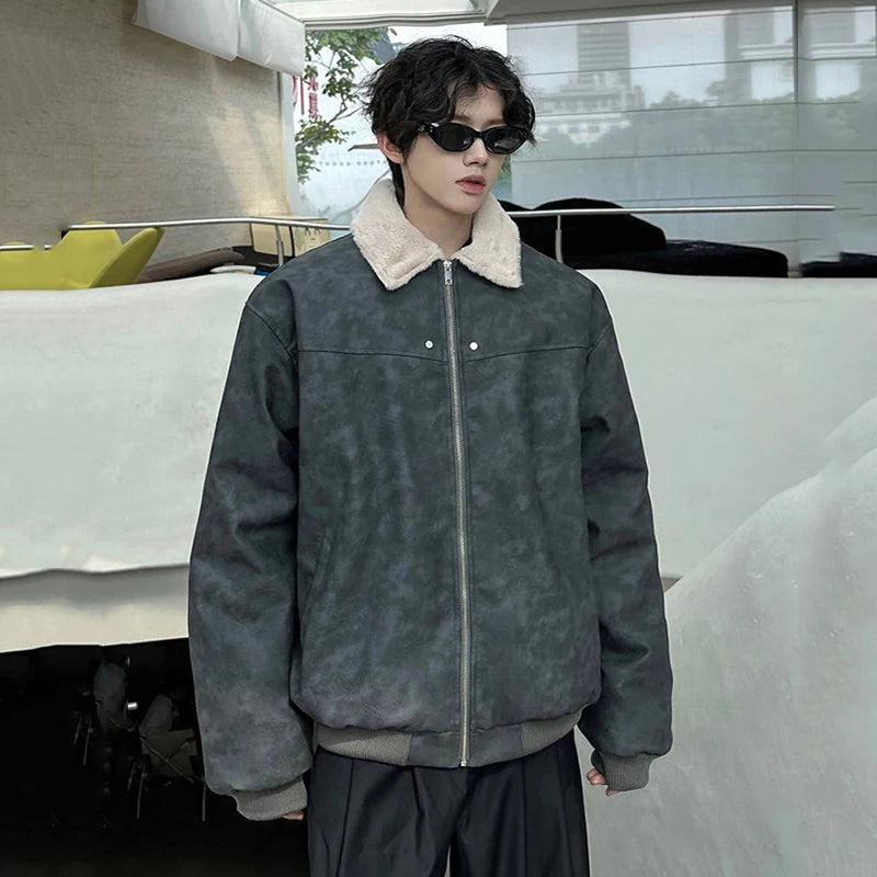 Street Casual Tie-dye Turn-down Jacket