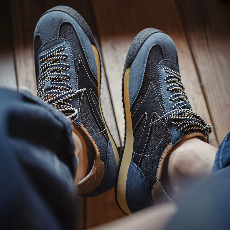 Indigo Retro Patch Sneakers