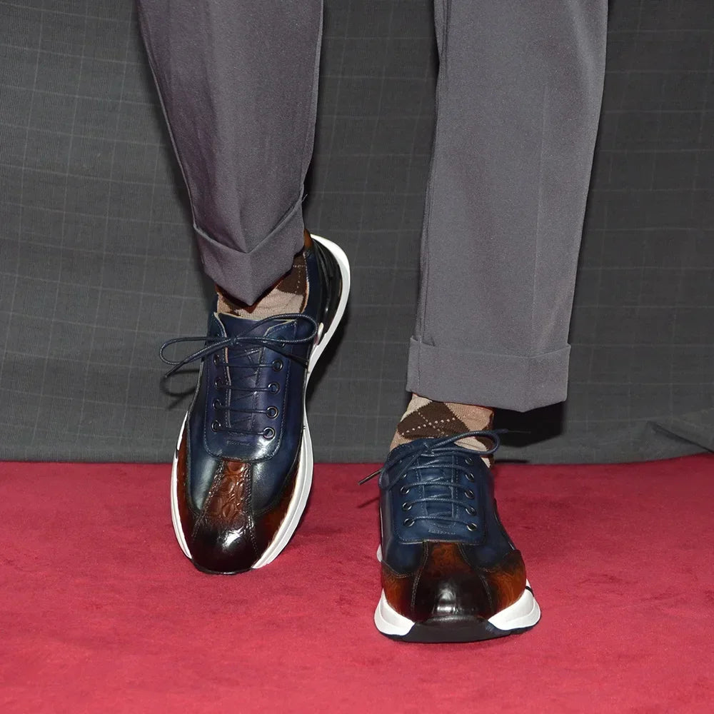 Trendy Double Color Crocodile Print Shoes