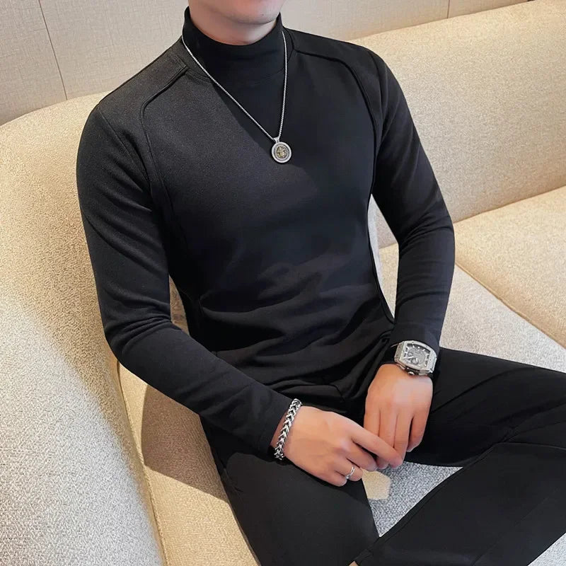 Solid Color Long Sleeve Slim Fit T-Shirt