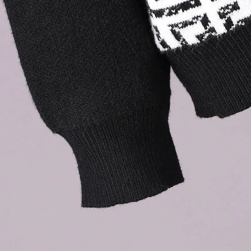 Contrast Letter Print Men's Sweater