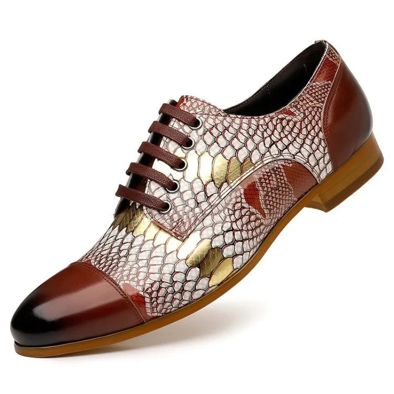 Luxury Python Pattern Oxford Dress Shoes